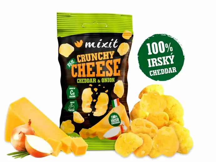 Křupavý sýr do kapsy – Irský cheddar & cibule, Mixit, 45,90 Kč
Křupavý sýr do kapsy – Irský cheddar & cibule, Mixit, 45,90 Kč