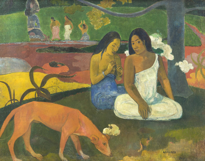 Ačkoliv dívky mnohdy nebyly ani plnoleté, Paul Gauguin je maloval často spoře oděné. 
