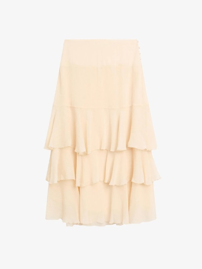 Světlá volánová sukně, Massimo Dutti, 1 999 Kč
