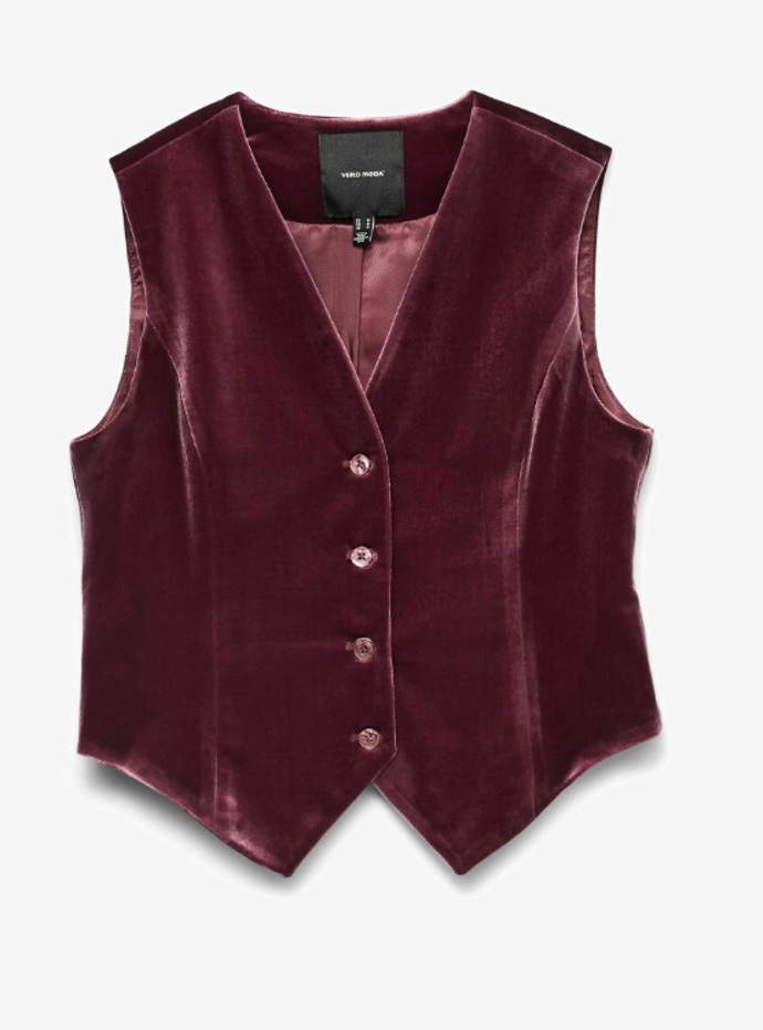 Semišová kancelářská vesta, Vero Moda, 849 Kč
