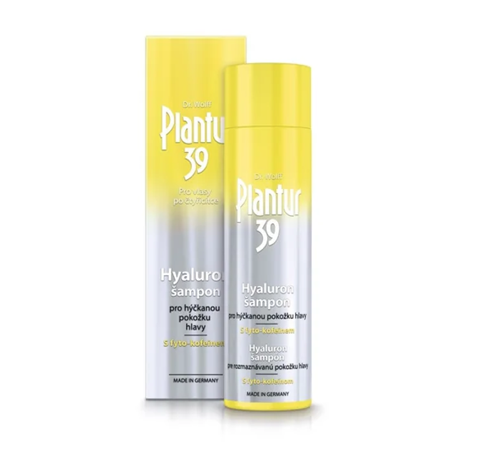 Hyaluronový šampon Plantur 39 s fyto-kofeinovým komplexem posiluje vlasy od kořínků po konečky, stimuluje jejich růst a zklidňuje podrážděnou vlasovou pokožku. 245 Kč
Hyaluronový šampon Plantur 39 s fyto-kofeinovým komplexem posiluje vlasy od kořínků po konečky, stimuluje jejich růst a zklidňuje podrážděnou vlasovou pokožku. 245 Kč