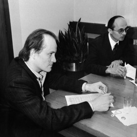 Kocáb s Horáčkem na jednání s komunistickými představiteli
