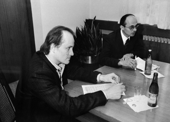 Horáček s Kocábem v listopadu 1989
Horáček s Kocábem v listopadu 1989
