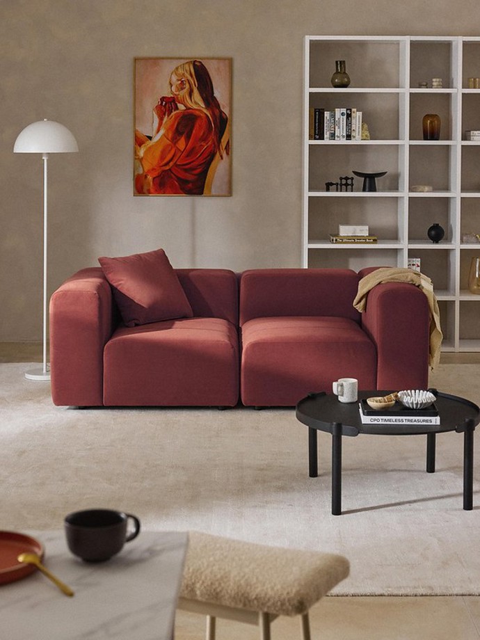 Modulární sametová pohovka Lena, 3místná, 30 749 Kč, Westwing Collection
