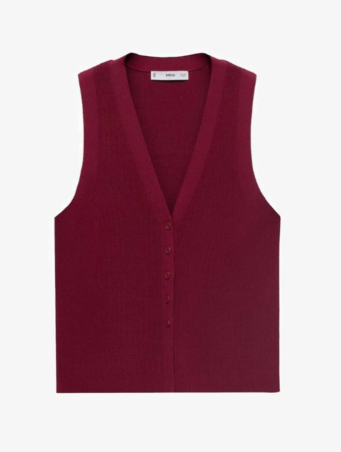 Červená vesta, Mango, 799 Kč
