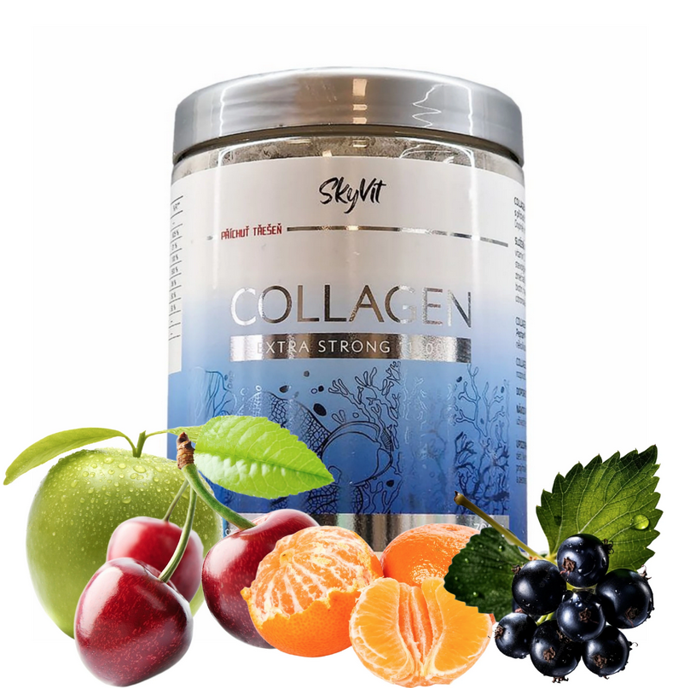 Mořský Collagen Extra Strong 11000 mg SkyVit obsahuje 11 g enzymaticky štěpených rybích peptidů, kyselinu hyaluronovou, astaxanthin, CoQ10 a komplex vitamínů. 1590 Kč
