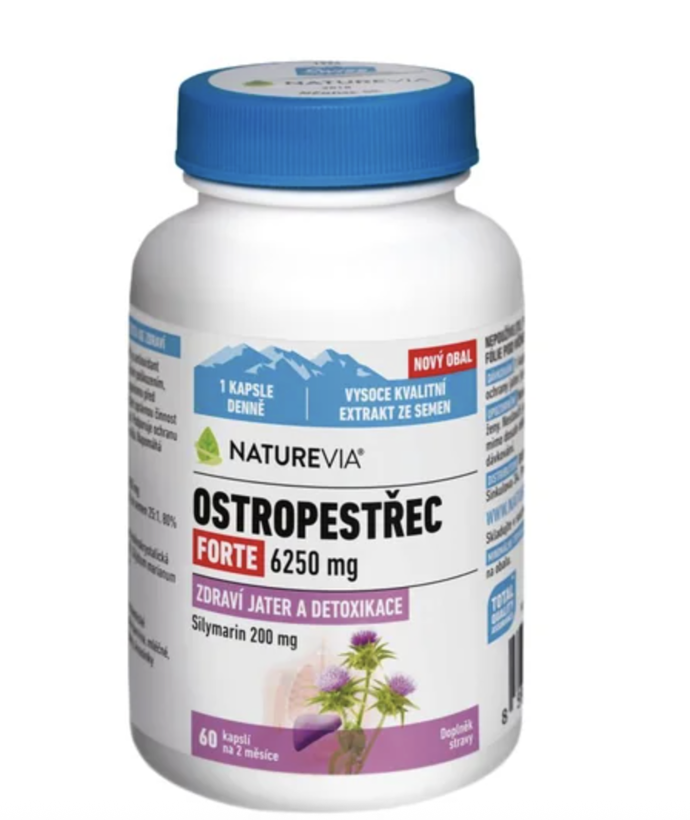 NatureVia Ostropestřec Forte - doplněk stravy pro zdraví jater a detoxikaci.
NatureVia Ostropestřec Forte - doplněk stravy pro zdraví jater a detoxikaci.