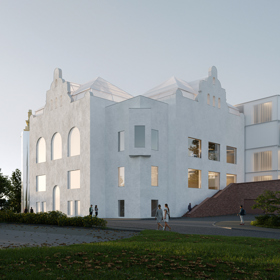 Architektonickou soutěž na novou přístavbu vyhrál tým A8000, který k úkolu přistoupil s respektem a zároveň s odvahou. Historickou budovu vnímá jako silný hlas minulosti, na který navazuje moderní architektonický jazyk.
Architektonickou soutěž na novou přístavbu vyhrál tým A8000, který k úkolu přistoupil s respektem a zároveň s odvahou. Historickou budovu vnímá jako silný hlas minulosti, na který navazuje moderní architektonický jazyk.