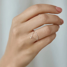 Prsten s diamantem Mellow Heart, ALOve, 7 648 Kč
