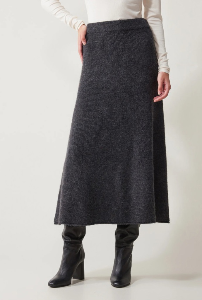 Temně šedá vlněná sukně, Anna Field, 830 Kč
