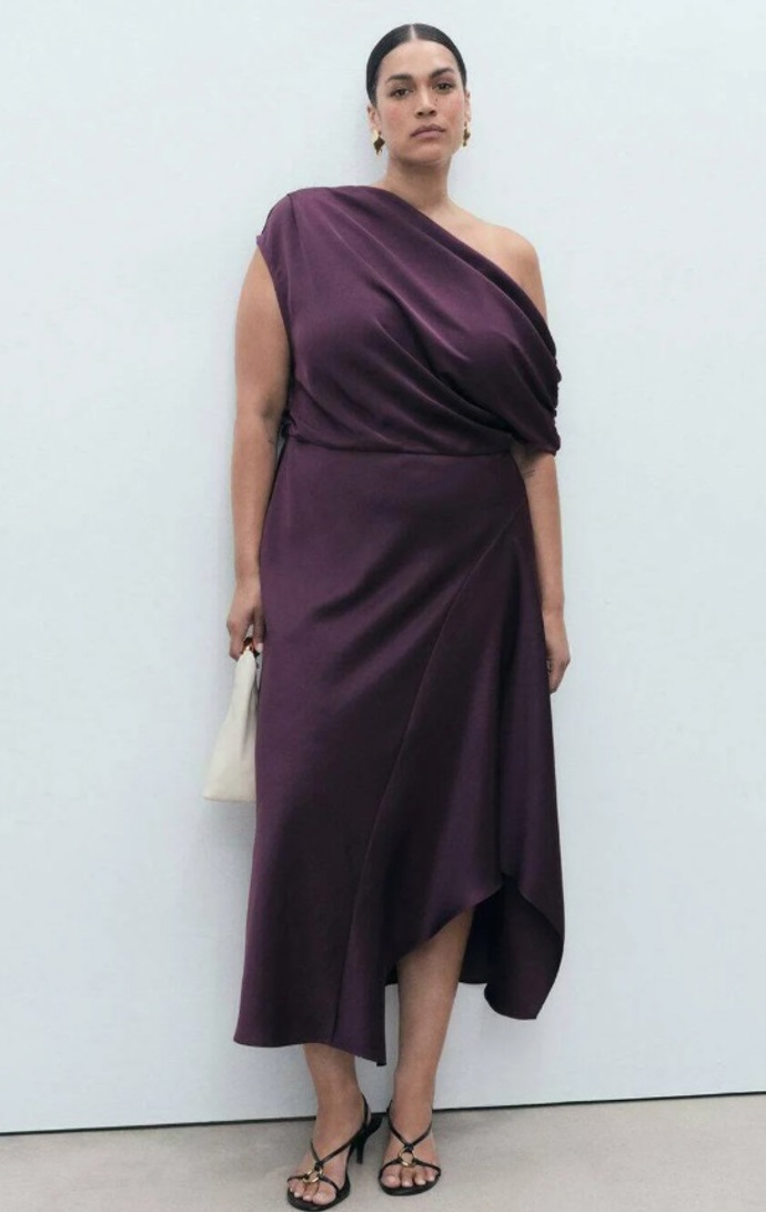 Plus Size společenské šaty na jedno rameno, Mango, 1 399 Kč
