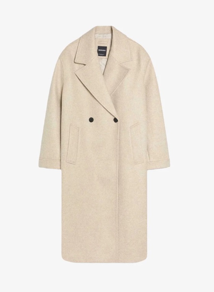 Vlněný kabát, Bershka, 1 499 Kč

