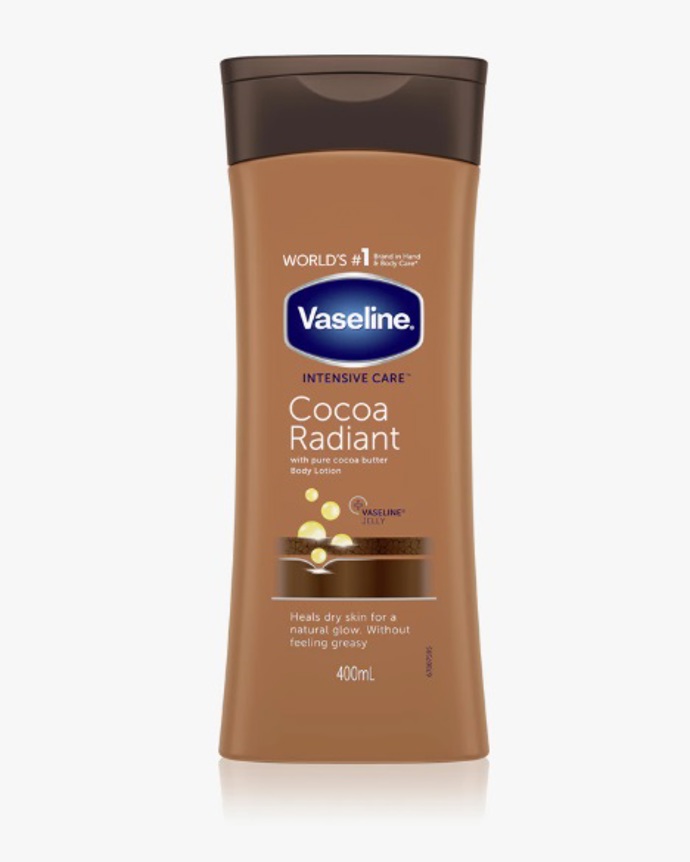Tělové mléko s kakaovým máslem, Vaseline, 114 Kč
