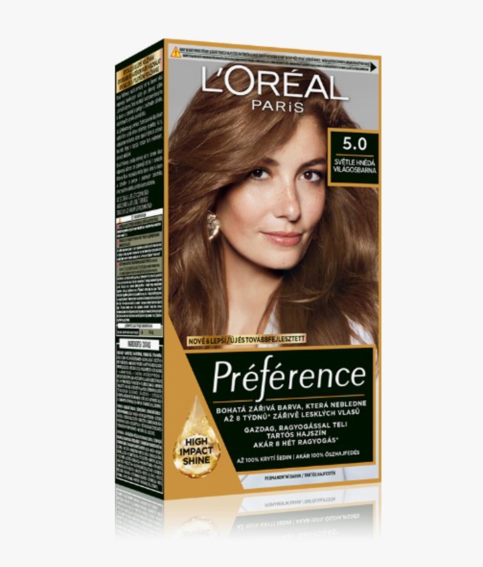 Hřejivě hnědá barva na vlasy, L’Oréal Paris, 250 Kč
