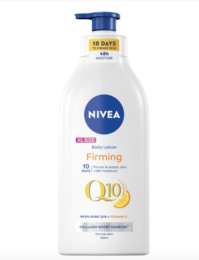 Zpevňující tělové mléko s Q10, Nivea, 381 Kč
Zpevňující tělové mléko s Q10, Nivea, 381 Kč
