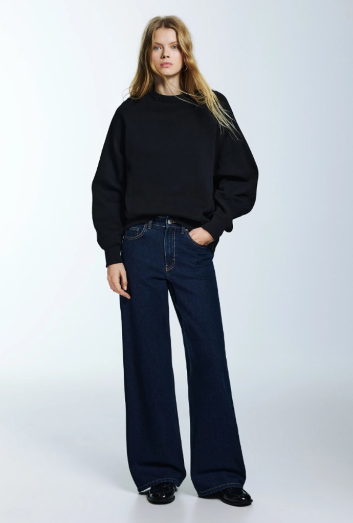 Džíny se širokými nohavicemi, PULL&BEAR, 849 Kč
