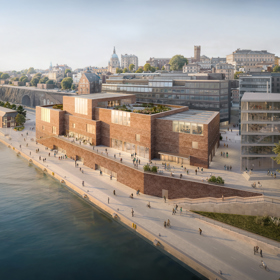 Návrh The New Nobel Center ve Stockholmu, které by se mělo začít co nevidět stavět. Autorem je David Chipperfield Architects Berlin.
