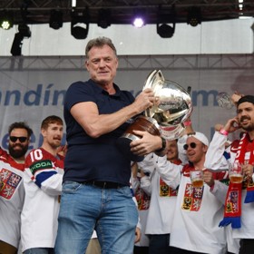 Radim se svými kluky během oslav po mistrovství 2024
