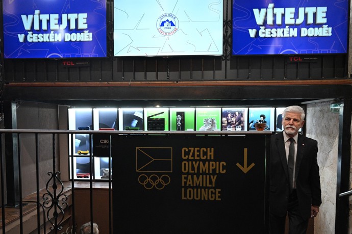 Petr Pavel při slavnostním otevření českého olympijského domu v Miláně
