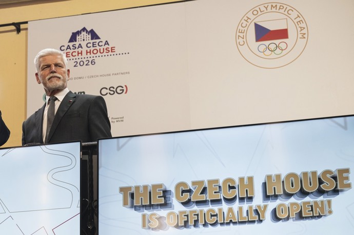 Petr Pavel při slavnostním otevření českého olympijského domu v Miláně
