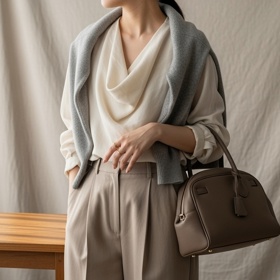 Nadčasové a ležérní, takové jsou jarní outfity ve stylu quiet luxury. 
