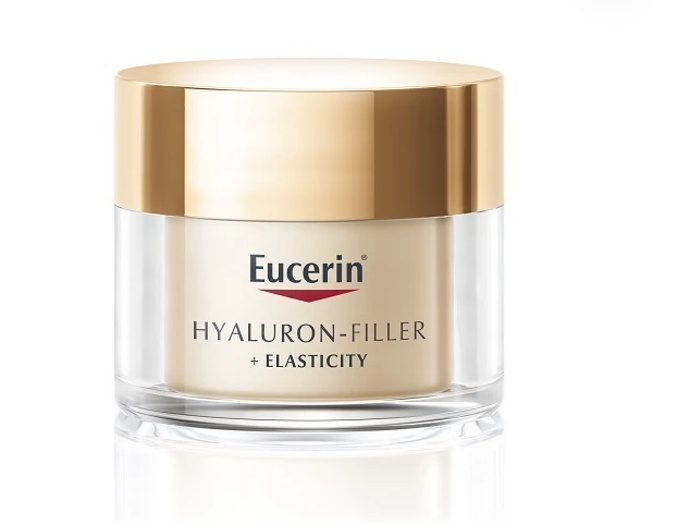 Denní krém Eucerin Hyaluron-Filler+Elasticity SPF 15 intenzivně hydratuje pleť, zesvětluje pigmentové skvrny a vyplňuje i hluboké vrásky. 879 Kč
