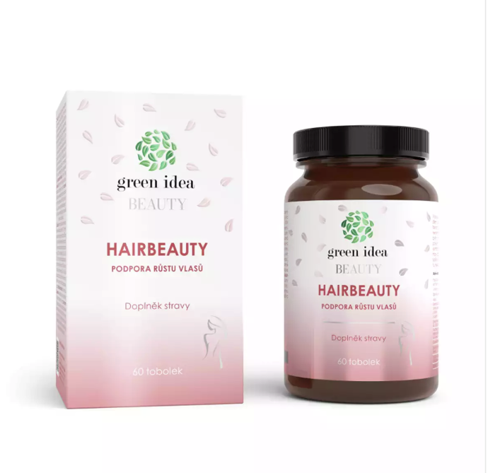 Kapsle pro podpora růstu vlasů, Hair Beauty, Green Idea, 473 Kč
Kapsle HAIRBEAUTY jsou vyvážená směs bylin, vitamínů, minerálů a dalších látek, vytvořená s cílem poskytnout vašim vlasům intenzivní péči. Tato unikátní kombinace synergicky působí zevnitř na vlasy a pokožku hlavy, posiluje vlasy a jejich kořeny, podporuje jejich růst a přispívá k obnově jejich vitality. Nabídněte svým vlasům tu nejlepší péči a zažijte radost z krásných a zdravých vlasů.
Kapsle pro podpora růstu vlasů, Hair Beauty, Green Idea, 473 Kč
Kapsle HAIRBEAUTY jsou vyvážená směs bylin, vitamínů, minerálů a dalších látek, vytvořená s cílem poskytnout vašim vlasům intenzivní péči. Tato unikátní kombinace synergicky působí zevnitř na vlasy a pokožku hlavy, posiluje vlasy a jejich kořeny, podporuje jejich růst a přispívá k obnově jejich vitality. Nabídněte svým vlasům tu nejlepší péči a zažijte radost z krásných a zdravých vlasů.