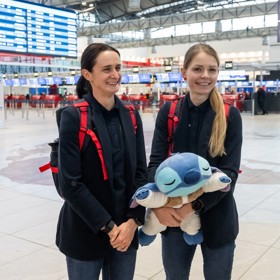 Martina s partnerkou Nikolou před odletem na olympiádu
