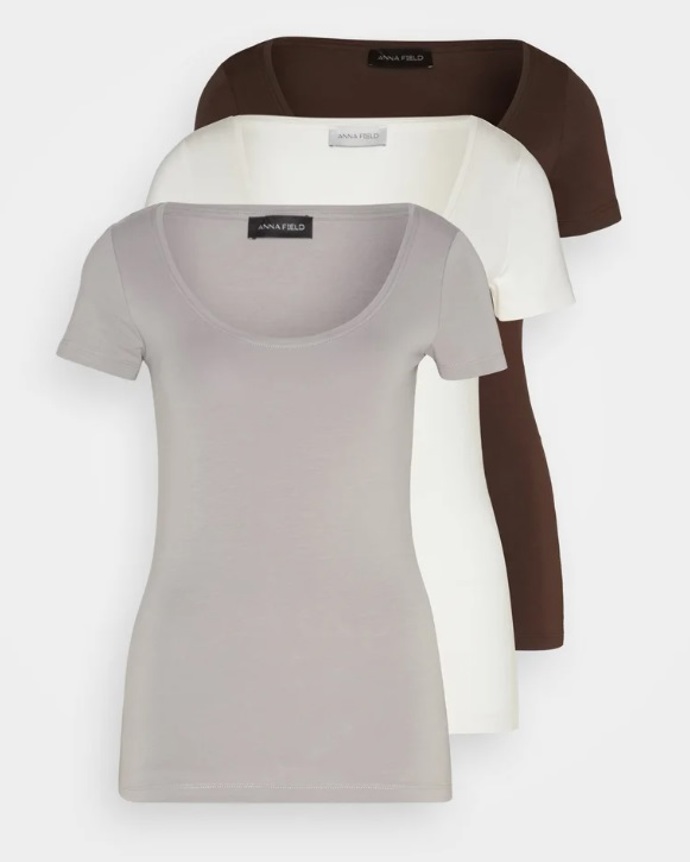 Přiléhavá basic trička, set, Anna Field, 464 Kč
