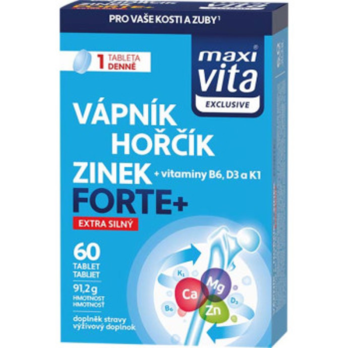 Maxi Vita Exclusive Vápník–hořčík–zinek forte+, 109 Kč

Maxi Vita Exclusive Vápník-hořčík-zinek s vitaminy B6, D3 a K1 obsahuje aktivní látky, které přispívají k udržení normálního stavu kostí a zubů v období dospívání, při rekonvalescenci po úrazech se zlomeninami, osobám ohroženým řídnutím kostní hmoty a současně i lidem s vyšší fyzickou zátěží.

www.nasevitaminy.cz
