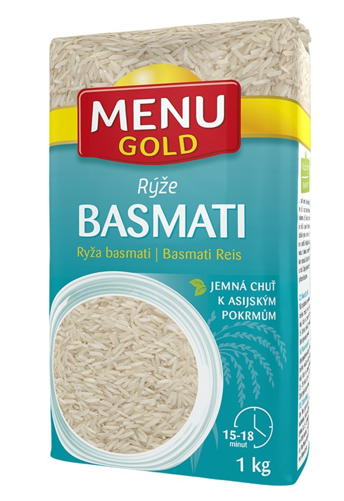 Rýže Basmati, Menu GOLD, cca 43 Kč

Basmati rýže patří mezi nejušlechtilejší druhy rýží. Často bývá také nazývána královnou rýží. Zrnko basmati rýže je delší a pevné. Po uvaření rýže zůstává sypká a nelepí se. Pěstuje se v podhůří Himálají, na polích v Indii a Pákistánu zavlažována vodou z ledovců s vysokým přídavkem minerálů. Menu Gold basmati rýži je výjimečná nejen díky místu původu, ale i způsob zpracování. Rýže se po sklizni uskladní v suchu nejméně na rok a půl. Získává tak jedinečné aroma a vůni připomínající oříšek. Stejně jako všechny rýže je přirozeně bezlepková.
