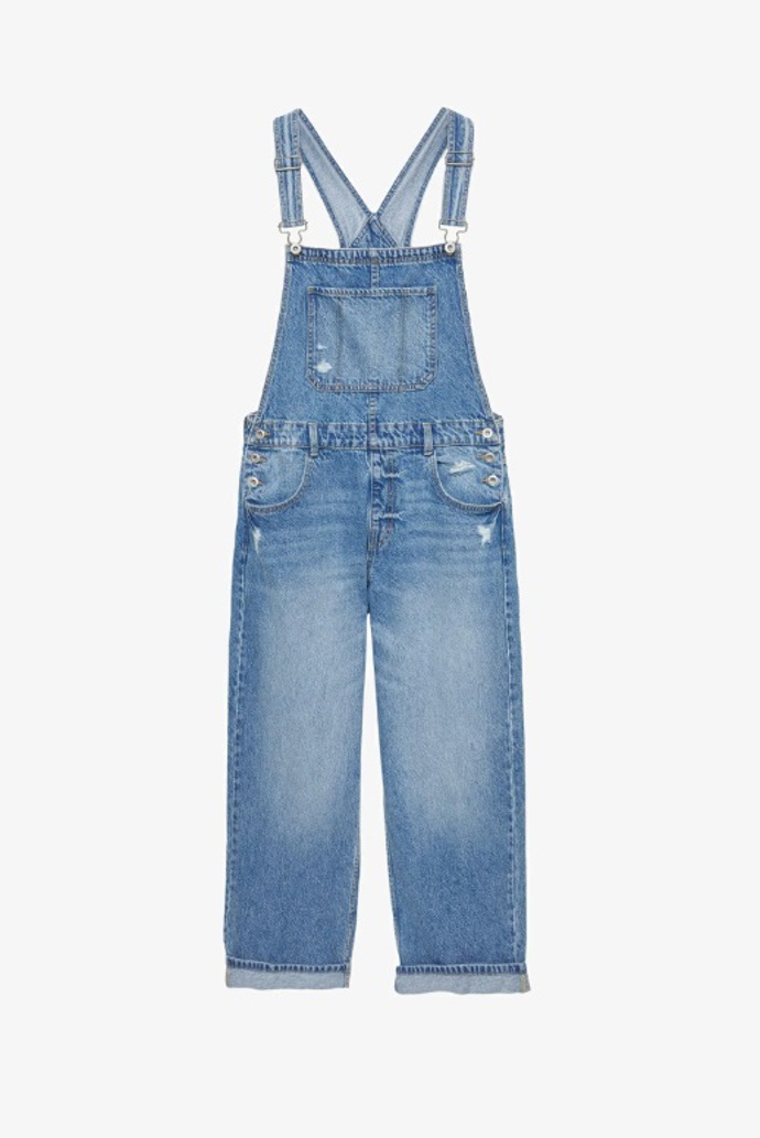 Džínové kalhoty s laclem, PULL&BEAR, 999 Kč
