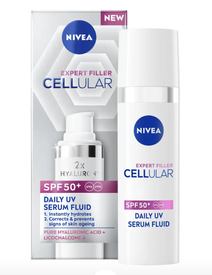 NIVEA Denní UV Sérum Fluid Cellular Filler SPF 50+, 500 Kč
Chraňte svou pleť proti předčasnému stárnutí způsobenému sluncem a dopřejte jí pořádnou dávku hydratace den co den.
NIVEA Denní UV Sérum Fluid Cellular Filler SPF 50+, 500 Kč
Chraňte svou pleť proti předčasnému stárnutí způsobenému sluncem a dopřejte jí pořádnou dávku hydratace den co den.