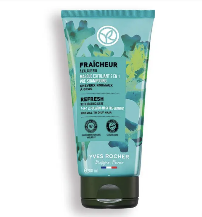 Detoxikační maska a peeling 2 v 1 obohacená o bio řasy z Bretaně a kaolin jemně čistí pokožku hlavy a odstraňuje z ní odumřelé buňky. Odstraňuje nečistoty a redukuje přebytečný maz. Vlasy jsou od kořínků svěží, lehké a nemastí se tak rychle. 269 Kč
