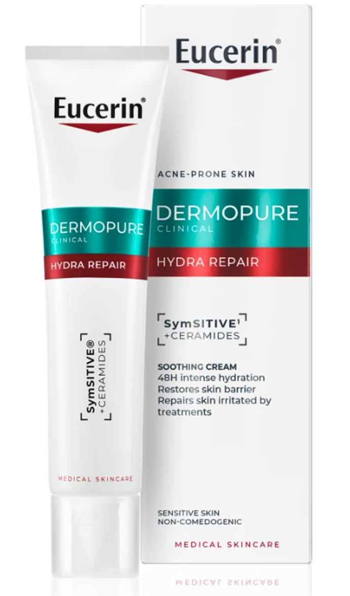 Krém pro obnovu kožní bariéry pro aknózní pleť DermoPure, Eucerin, 559 Kč (40 ml), prodává Benu
