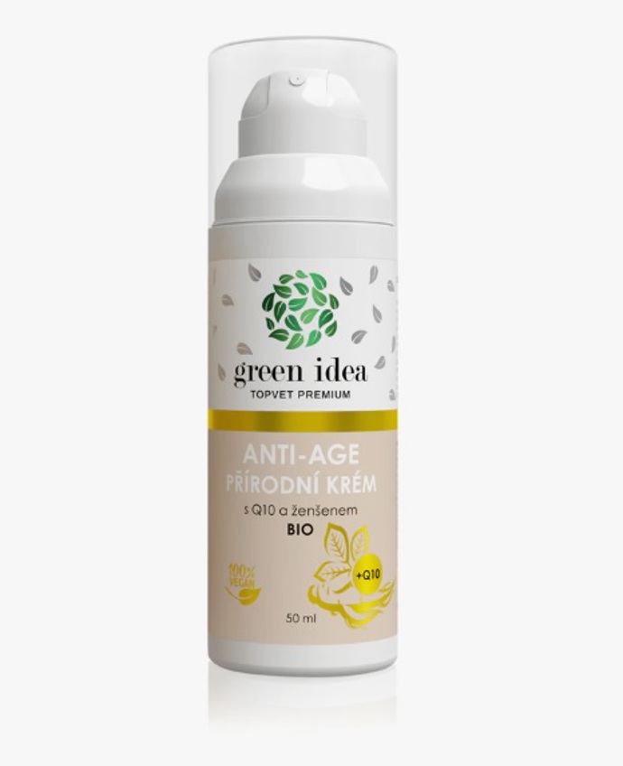 Anti-age přírodní krém s Q10 a ženšenem, Green Idea, 253 Kč
