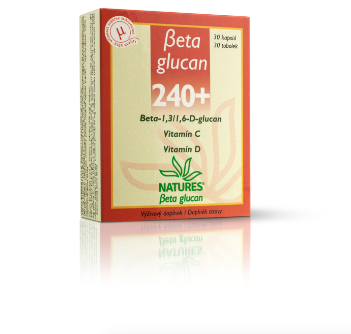 Beta Glucan 240+ , Natures.cz,  470 Kč

Podpořte svůj organismus přírodně a účinně. Beta Glucan 240+ obsahuje vysoce kvalitní beta glukan z čerstvé hlívy ústřičné v kombinaci s vitamíny C a D, ideální pro dlouhodobé užívání. Kapsle pomáhají chránit buňky před oxidačním stresem, podporují imunitu a dodávají energii v obdobích únavy. Perfektní pro každého, kdo chce pečovat o své zdraví, zvláště při větším fyzickém nebo psychickém vypětí.
