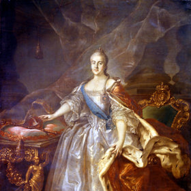 Carevna Kateřina na obraze Ivana P. Argunova z roku 1762.
Carevna Kateřina na obraze Ivana P. Argunova z roku 1762.