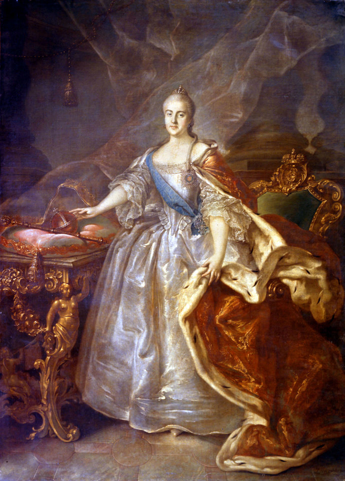 Carevna Kateřina na obraze Ivana P. Argunova z roku 1762.
Carevna Kateřina na obraze Ivana P. Argunova z roku 1762.