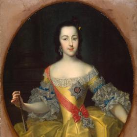 Kateřina na obraze Georg Christoph Grootha z roku 1745.
Kateřina na obraze Georg Christoph Grootha z roku 1745.