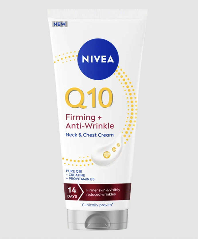 Zpevňující krém na krk a dekolt Nivea, 209 Kč / 200 ml, Hebe
Zpevňující krém na krk a dekolt Nivea, 209 Kč / 200 ml, Hebe
