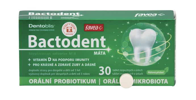 Orální probiotikum s bohatým obsahem přátelské probiotické orální kultury Streptococcus salivarius M18 pro péči o mléčné zuby, stálý chrup, pevné implantáty a celkově dutinu ústní. 499 Kč
