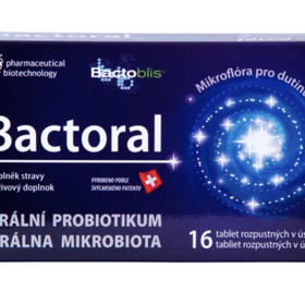 Bactoral je doplněk stravy v podobě orálního probiotika, které slouží k doplnění přátelské mikroflóry krku, dutiny ústní a středouší. 499 Kč
