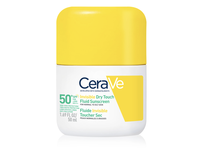 Zmatňující fluid CeraVe Invisible Dry Touch Fluid SPF 50+, 548 Kč (50 ml), prodává Notino
