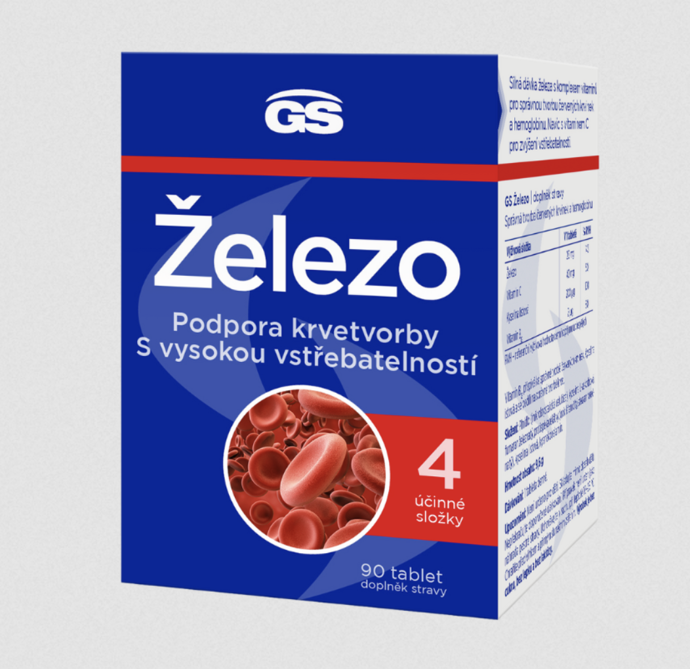 GS Železo přípravek obsahuje zvýšené množství železa, které je důležité pro krvetvorbu, především pro tvorbu červených krvinek a barviva hemoglobinu sloužícímu k přenosu kyslíku v těle. 119 Kč
GS Železo přípravek obsahuje zvýšené množství železa, které je důležité pro krvetvorbu, především pro tvorbu červených krvinek a barviva hemoglobinu sloužícímu k přenosu kyslíku v těle. 119 Kč