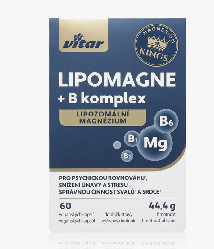 Magnesium Kings Lipomagne + B komplex obsahuje inovativní formu organicky vázaného hořčíku zapouzdřeného do lipozomů. Lipozomy jsou fosfolipidové váčky, které obklopují aktivní látku, poskytují jí tak ochranu před vnějšími vlivy a umožňují snadnější transport a vstřebávání lidským organizmem. 189 Kč
