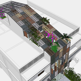 Okenice z dávno zbouraných domů zase slouží. Architekti z nich udělali fasádu a střechu domu, který se tak přirozeně prosvětlil.
Okenice z dávno zbouraných domů zase slouží. Architekti z nich udělali fasádu a střechu domu, který se tak přirozeně prosvětlil.