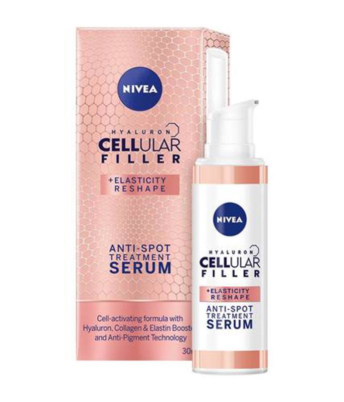 Sérum proti pigmentovým skvrnám Hyaluron Cellular Filler + Elasticity‐Reshape (NIVEA, 30 ml, 470 Kč). Obsahuje vysoce efektivní látku zpomalující tvorbu melaninu v kožních buňkách. Pigmentové skvrny jsou viditelně redukovány a pleť je sjednocená.
Sérum proti pigmentovým skvrnám Hyaluron Cellular Filler + Elasticity‐Reshape (NIVEA, 30 ml, 470 Kč). Obsahuje vysoce efektivní látku zpomalující tvorbu melaninu v kožních buňkách. Pigmentové skvrny jsou viditelně redukovány a pleť je sjednocená.