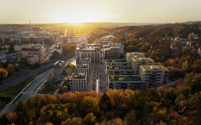 Na první pohled vás zaujme architektura. Není okázalá, ale má jasný rukopis a sebevědomý výraz. 
