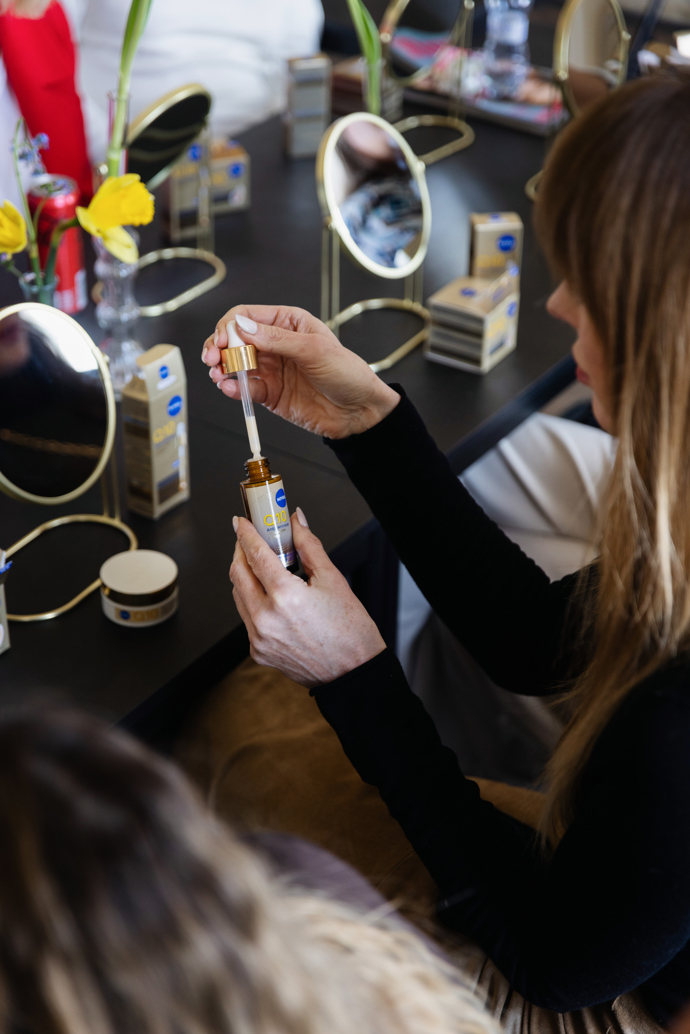Na hosty čekaly nové produkty z řady NIVEA Q10 Collagen Expert
